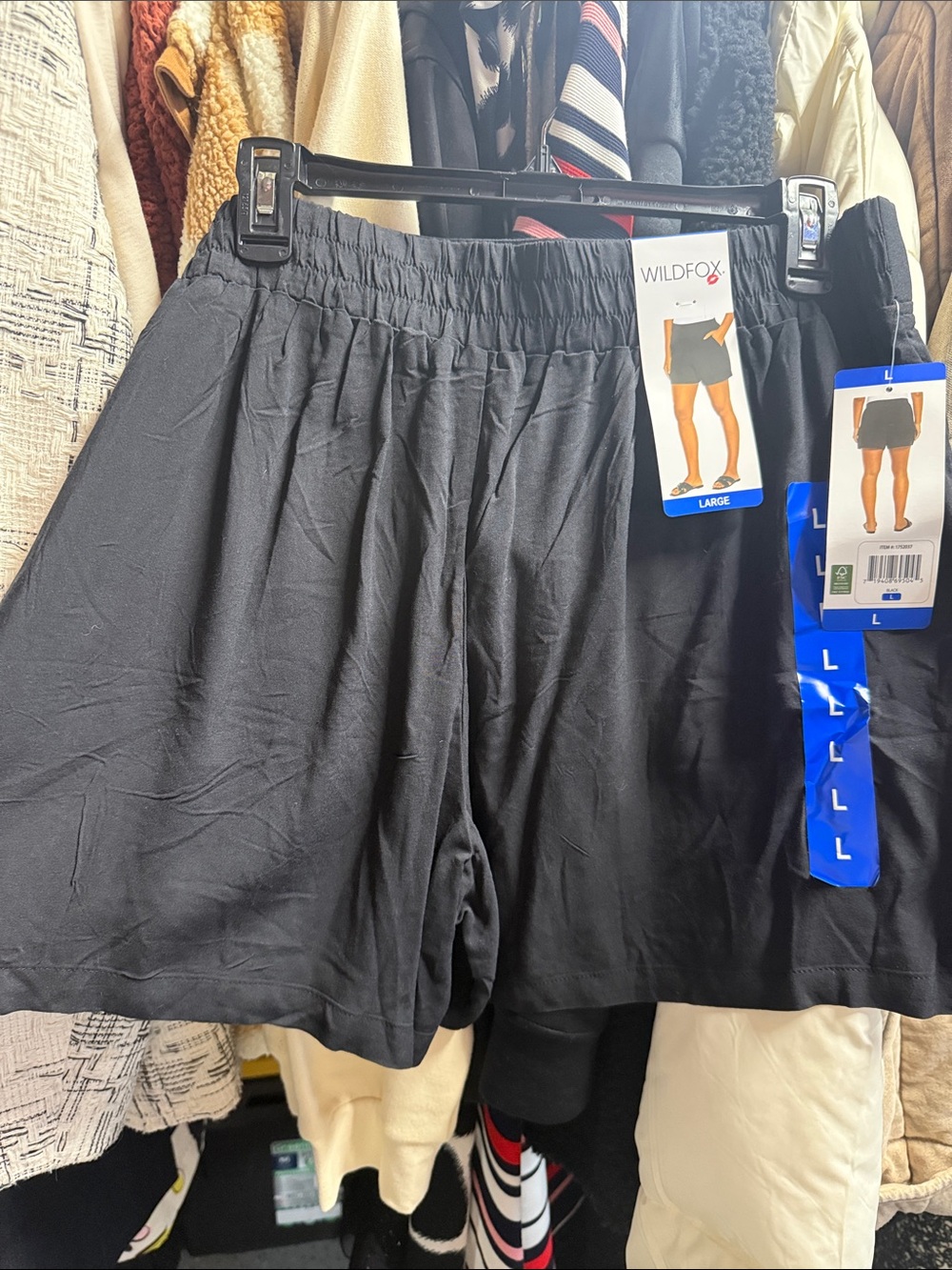 Wildfox Men’s Black Elastic-Waist Athletic Shorts